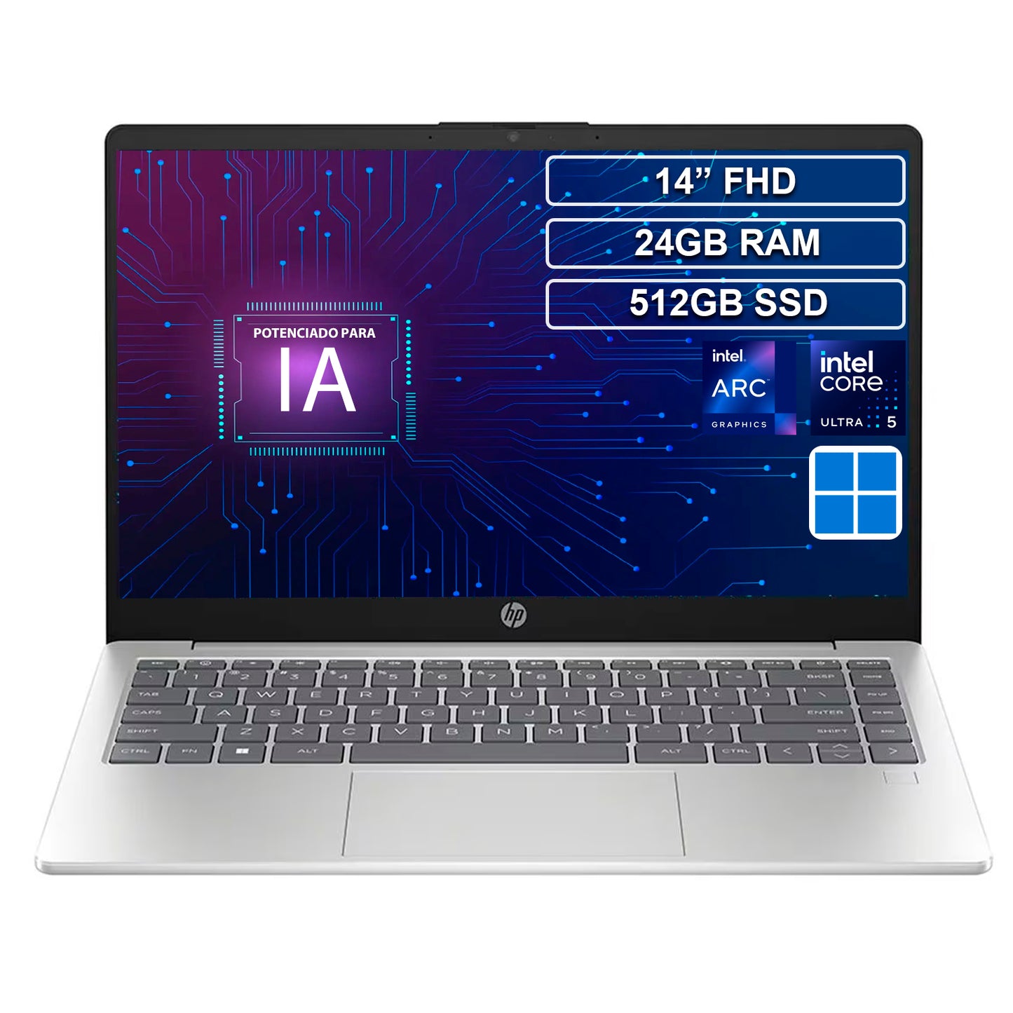 Portátil HP 14-ep1001la Core Ultra 5 125H 24GB 512GB Win 11