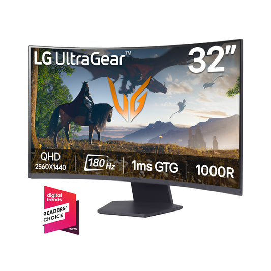 Monitor Gamer UltraGear LG 32” 32GS60QC-B QHD 180Hz 1ms