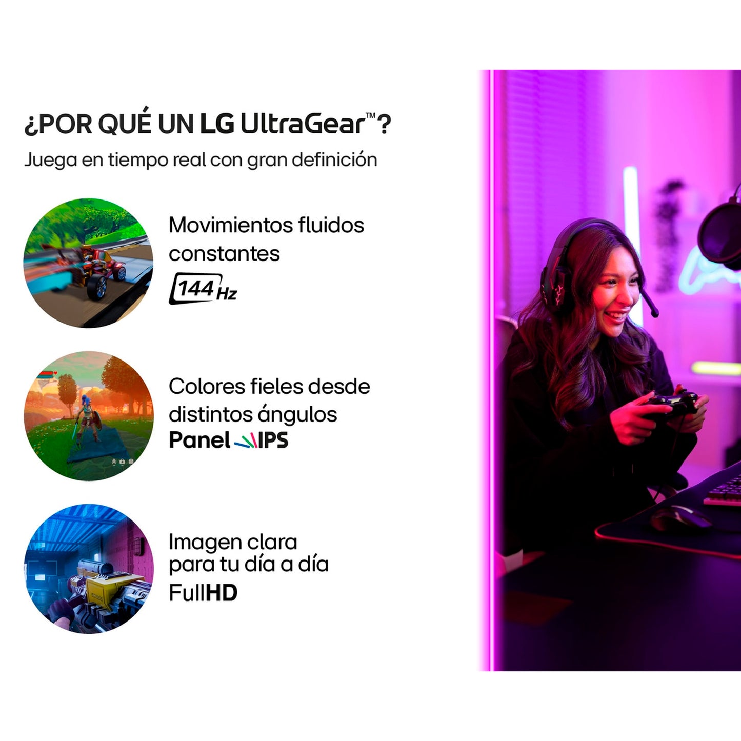 Monitor Gamer UltraGear LG 24G411A 24 FHD IPS 144Hz 1ms