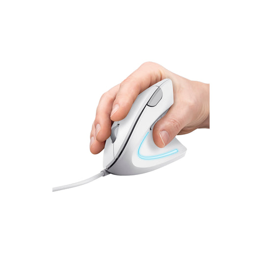 Mouse Trust Verto Alámbrico Ergonómico - Blanco