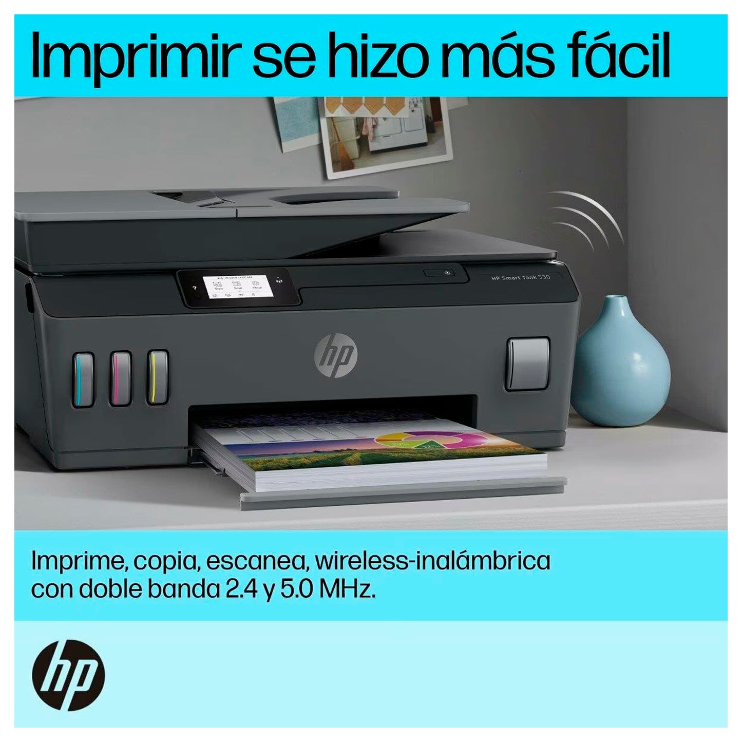 Impresora Multifuncional HP Smart Tank 530 + Resma de Papel