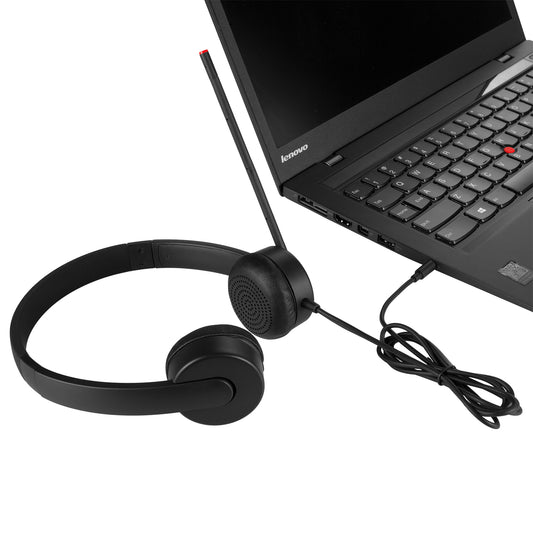 Diadema Lenovo Essential estereo 3.5 mm - Negro