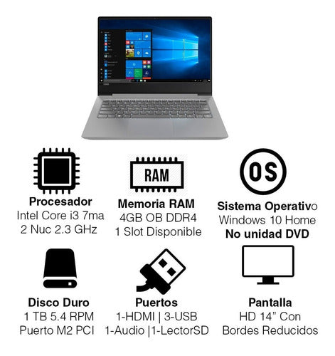 Portatil Lenovo Ideapad 330s Core I3 7ma 1tb 4gb Win 10 14