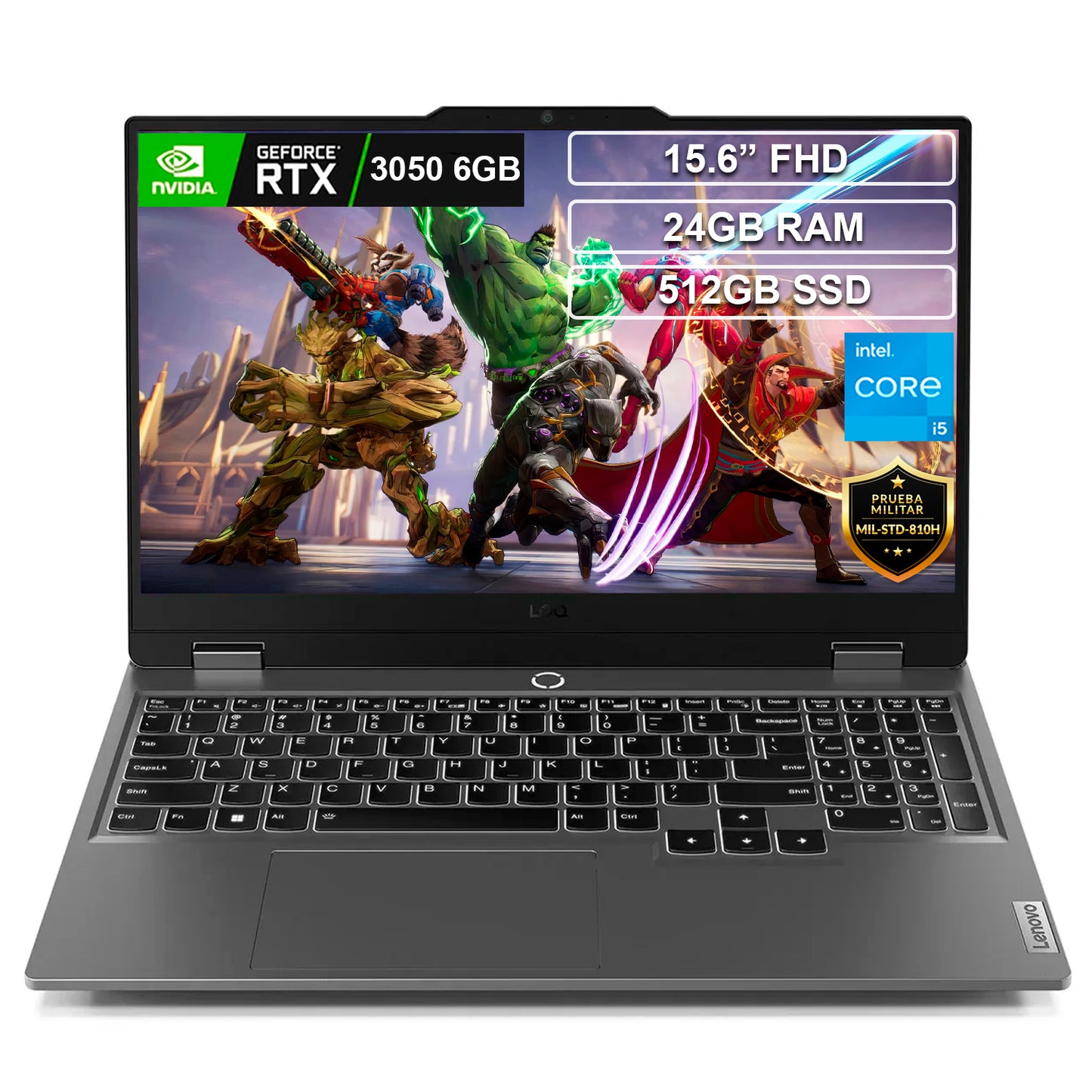Portátil Gamer Lenovo LOQ Core i5 12450HX 24GB 512GB RTX3050