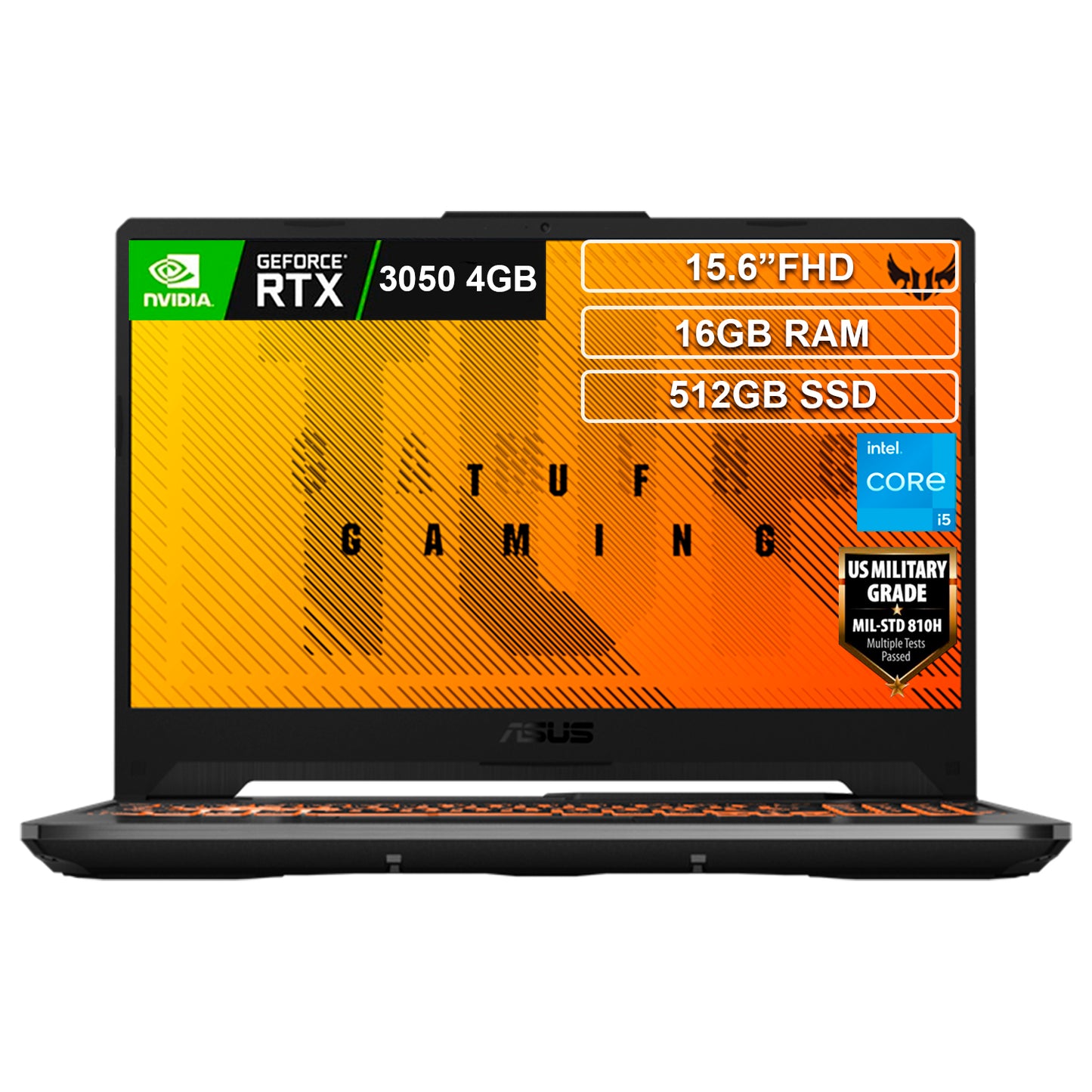 Portátil Gamer Asus F15 Core i5 12500H 16GB 512GB RTX3050