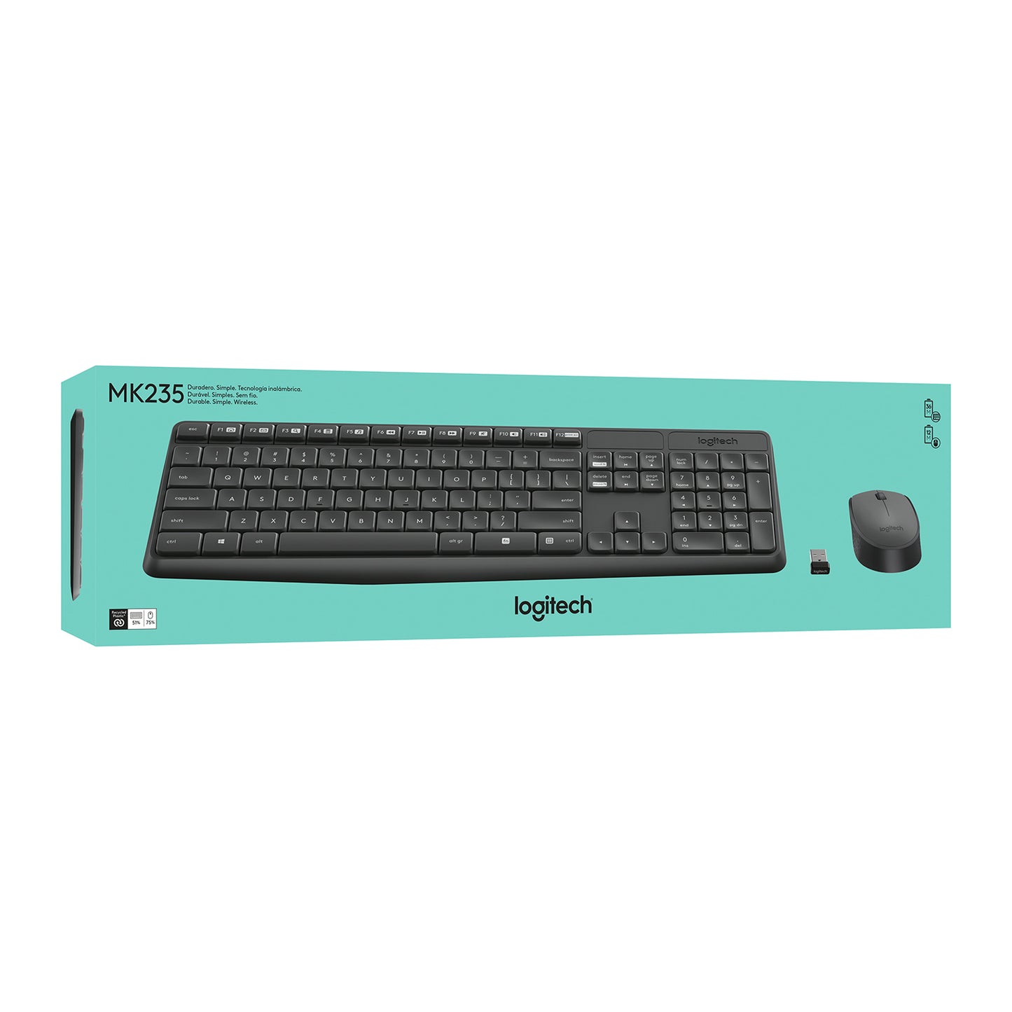 Combo Teclado y Mouse Logitech Mk235 Inalámbrico Negro