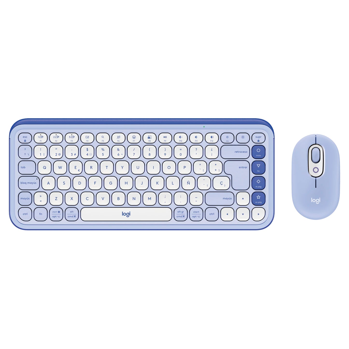 Combo Teclado y Mouse Logitech Pop Icon Lila y Blanco