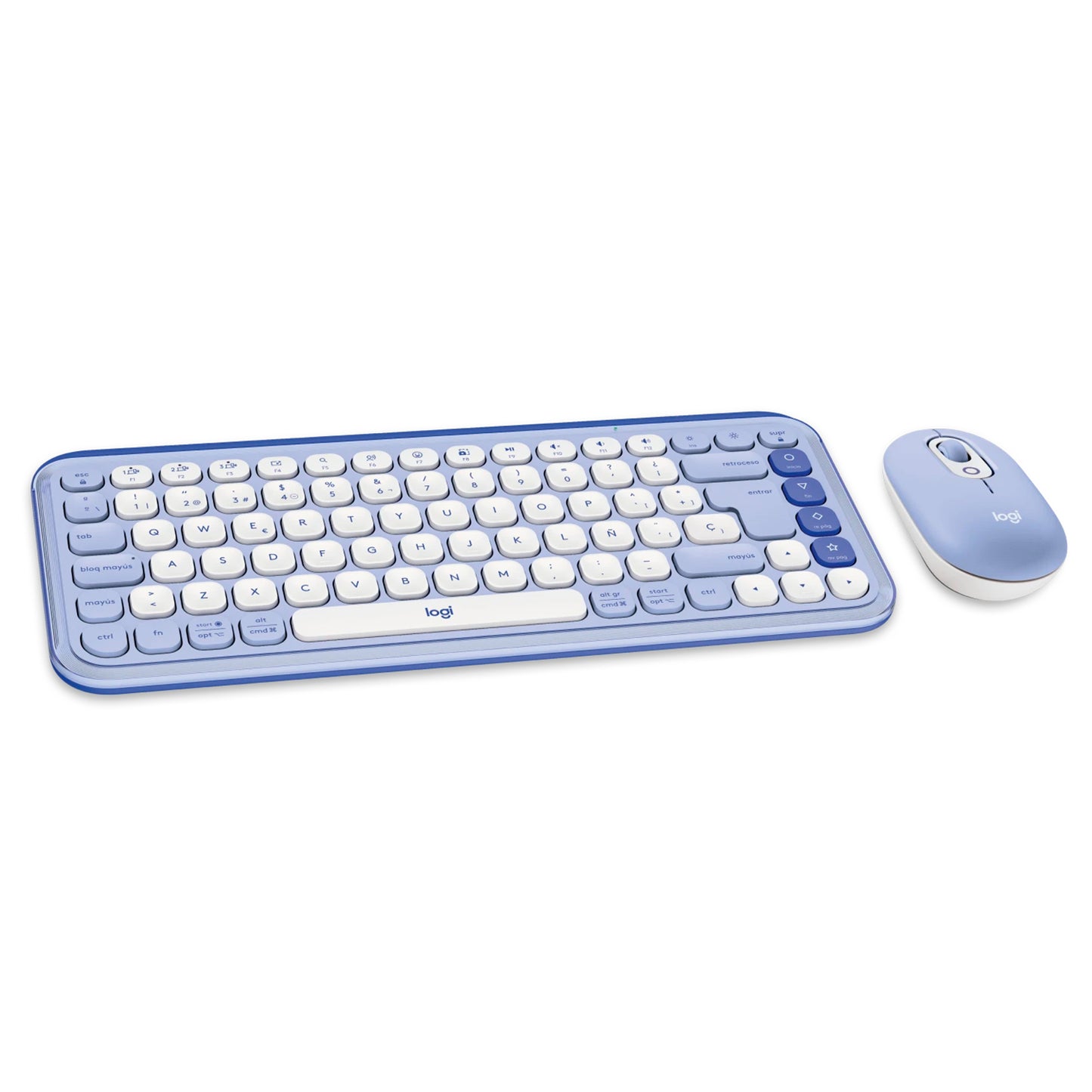 Combo Teclado y Mouse Logitech Pop Icon Lila y Blanco