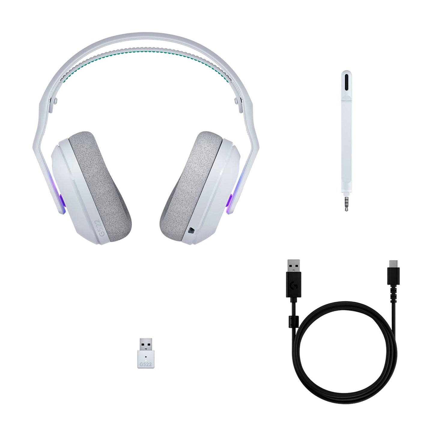 Diadema Gamer Logitech G522 inalámbrica LIGHTSYNC RGB Blanca