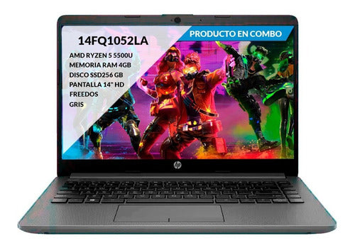 Portatil Hp Amd Ryzen 5 5500u Ram 4gb Ssd 256gb 14-fq1052la