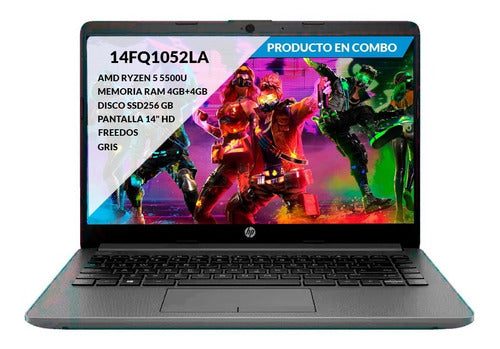 Portatil Hp Amd Ryzen 5 5500u Ram 8gb Ssd 256gb 14-fq1052la