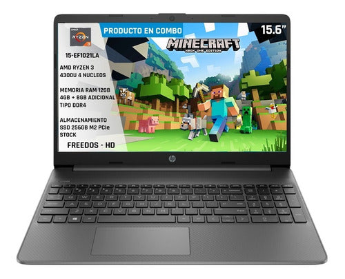 Portatil Hp Amd Ryzen 3 4300u Ram 12gb Ssd 256gb 15-ef1021la