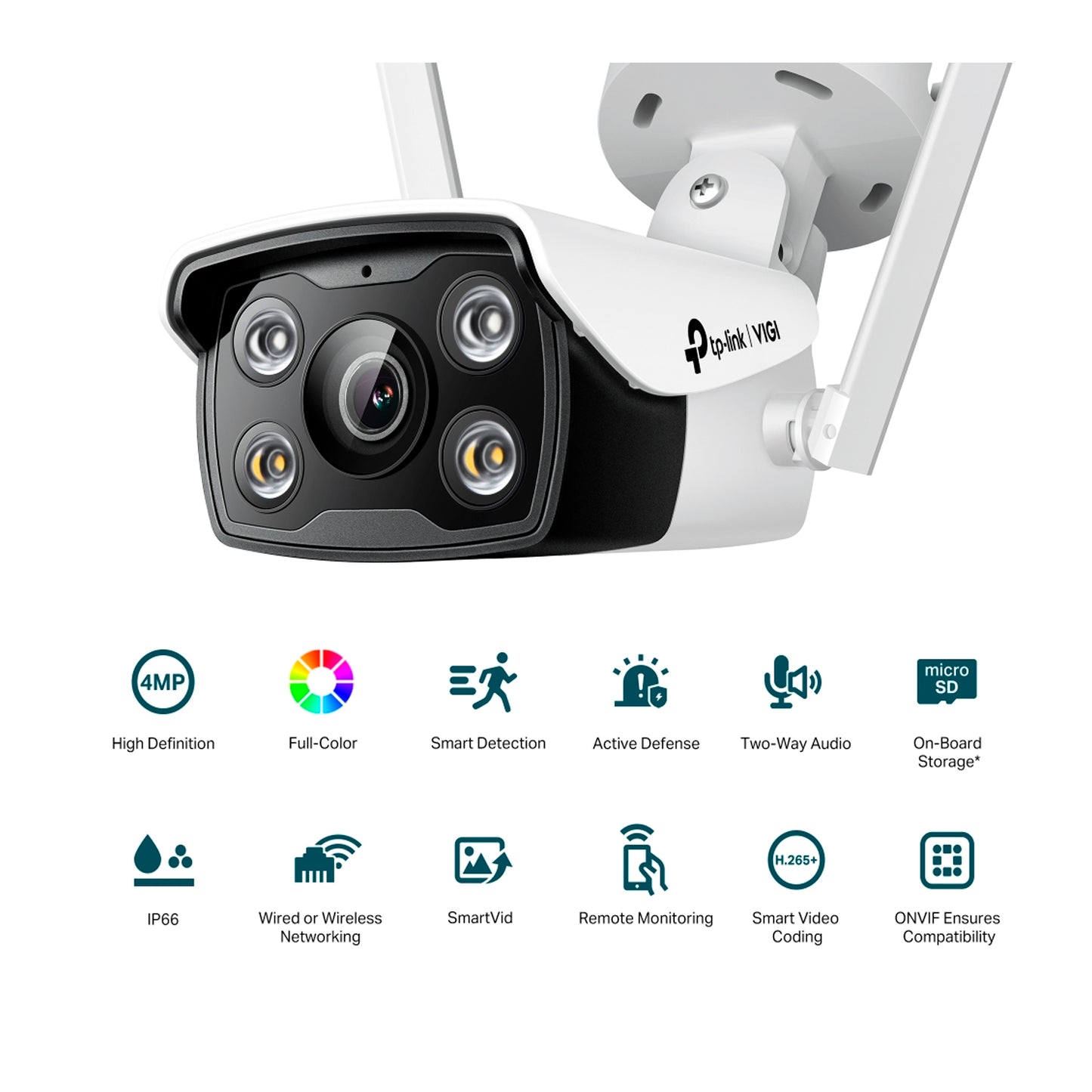 Cámara De Seguridad Ip/wifi Tp-link 4mp Vigi C340-w + 256GB