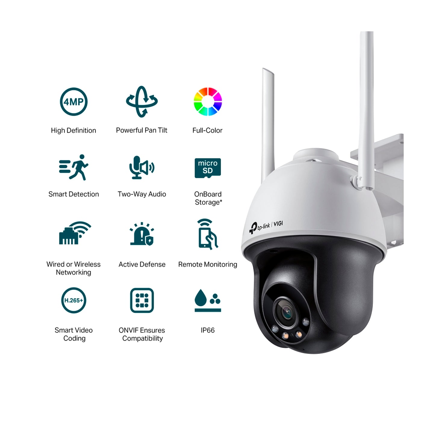 Cámara De Seguridad Ip Tp-link 4mp Vigi C540-w 4mm + 256GB