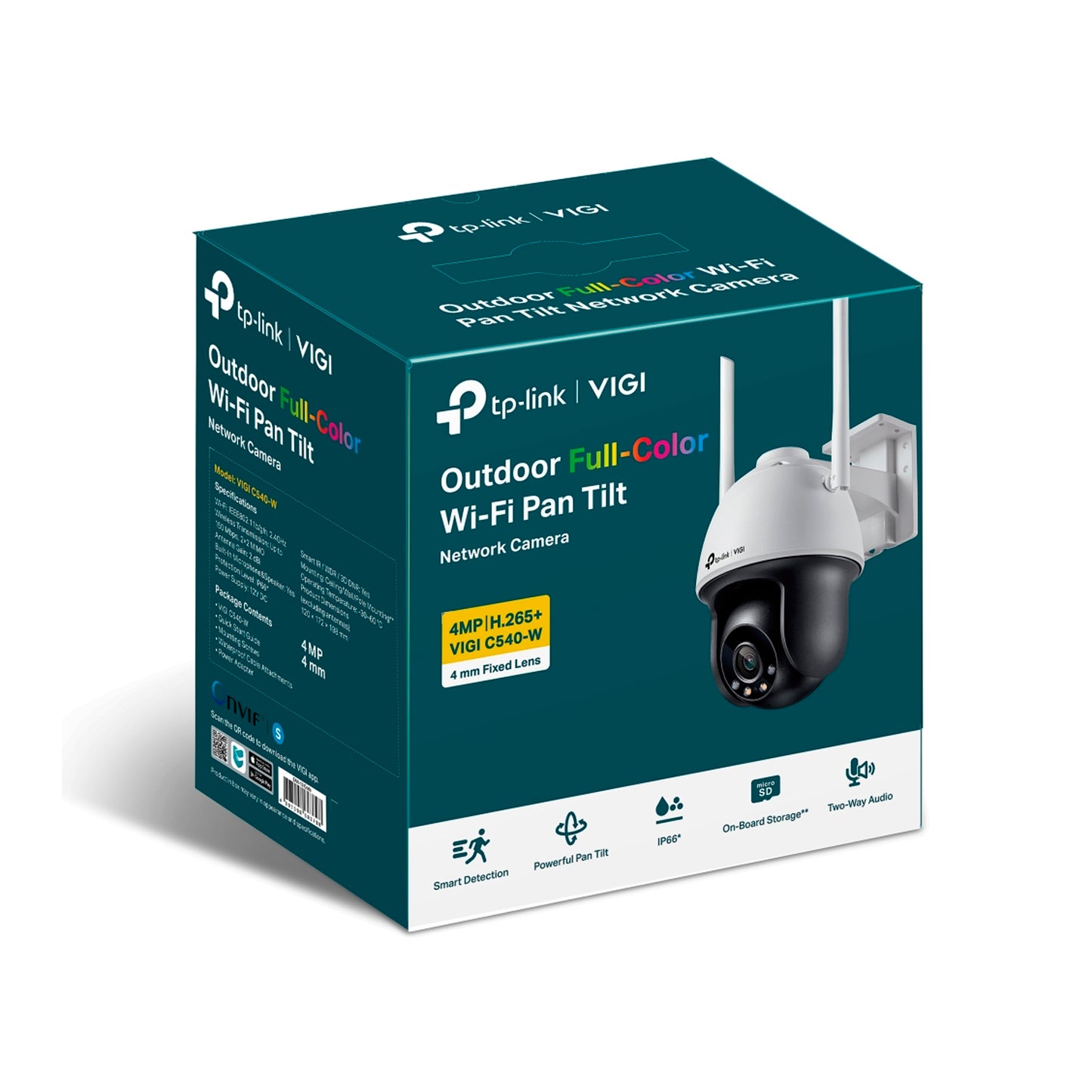 Cámara De Seguridad Ip Tp-link 4mp Vigi C540-w 4mm + 256GB