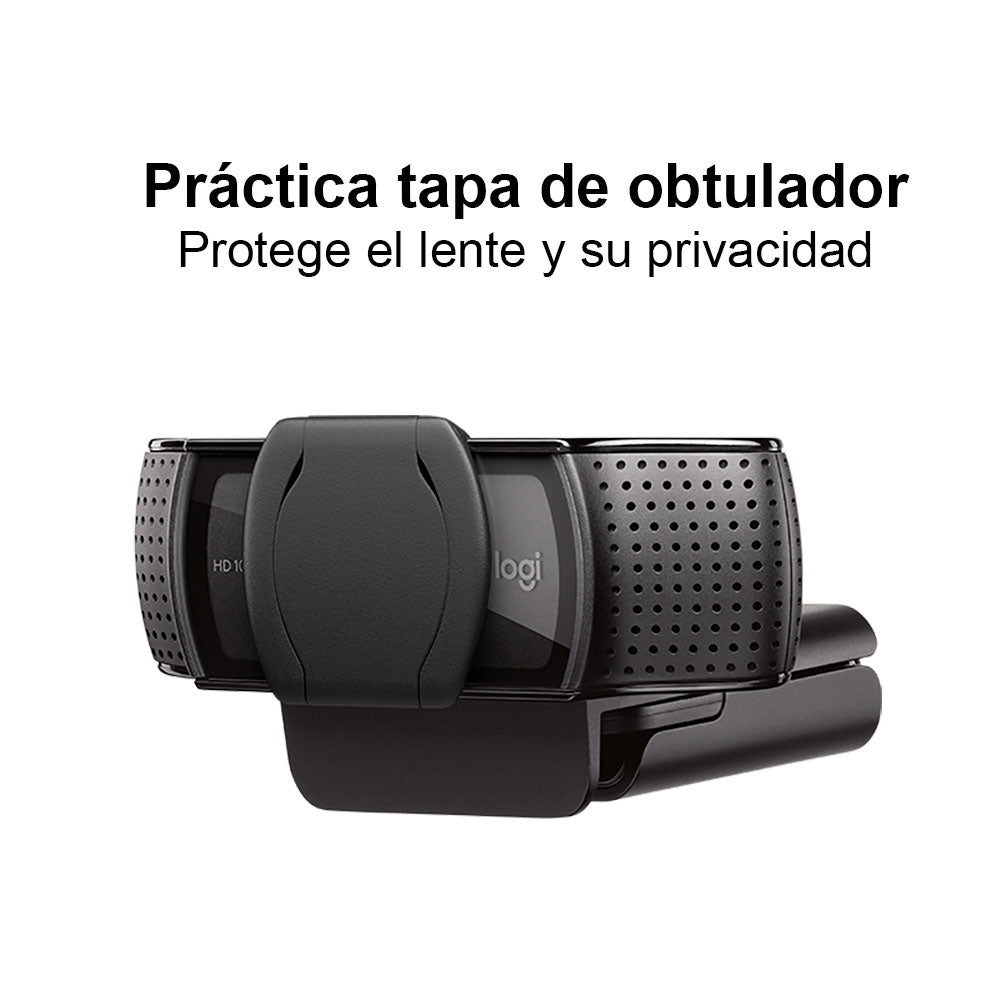 Cámara Web Full Hd Logitech C920e rial Tapa Obturador