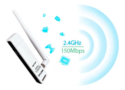 Adaptador De Red Rompemuros Wifi Usb Tl-wn722n Tp-link