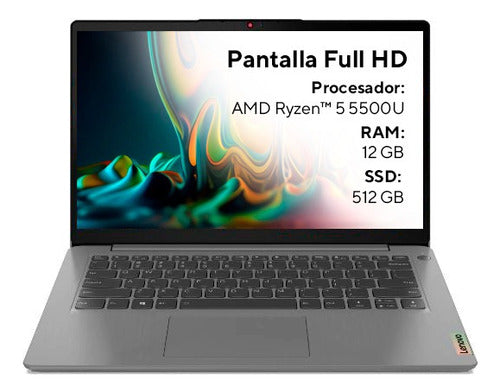 Portátil Lenovo Ideapad 14alc6 Ryzen 5 5500u 12gb 512gb Fhd