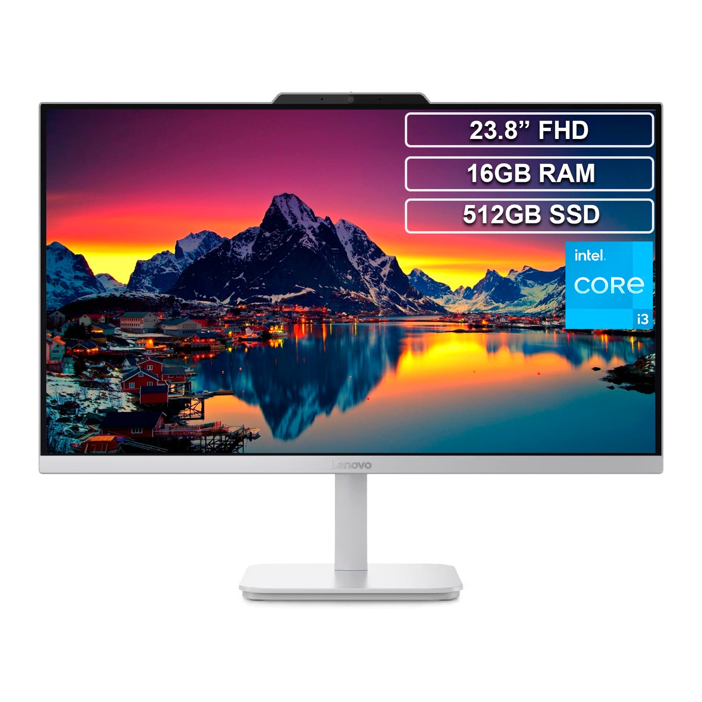Todo en Uno AIO Lenovo A100 Core i3 N305 16GB 512GB FHD 23.8