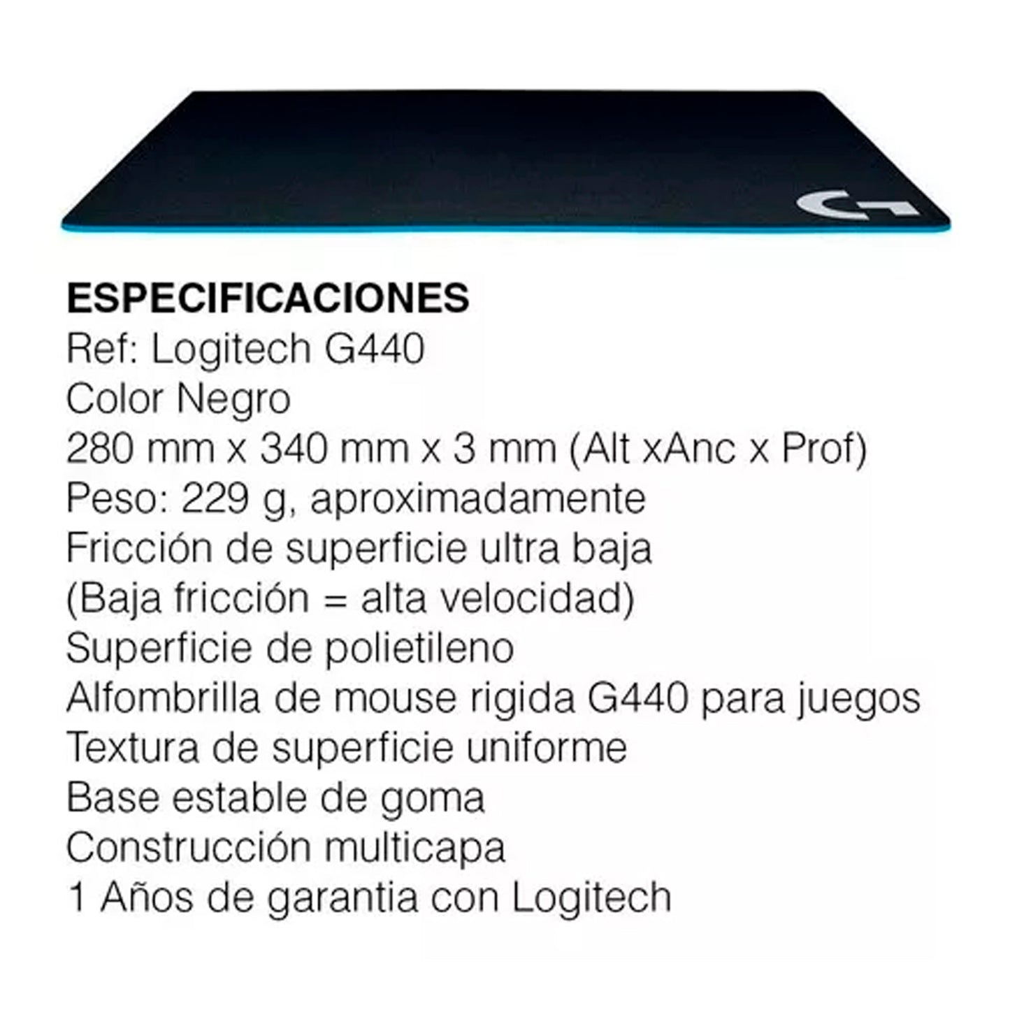 Mouse Pad Logitech G440 Hard Gaming Pad Mouse