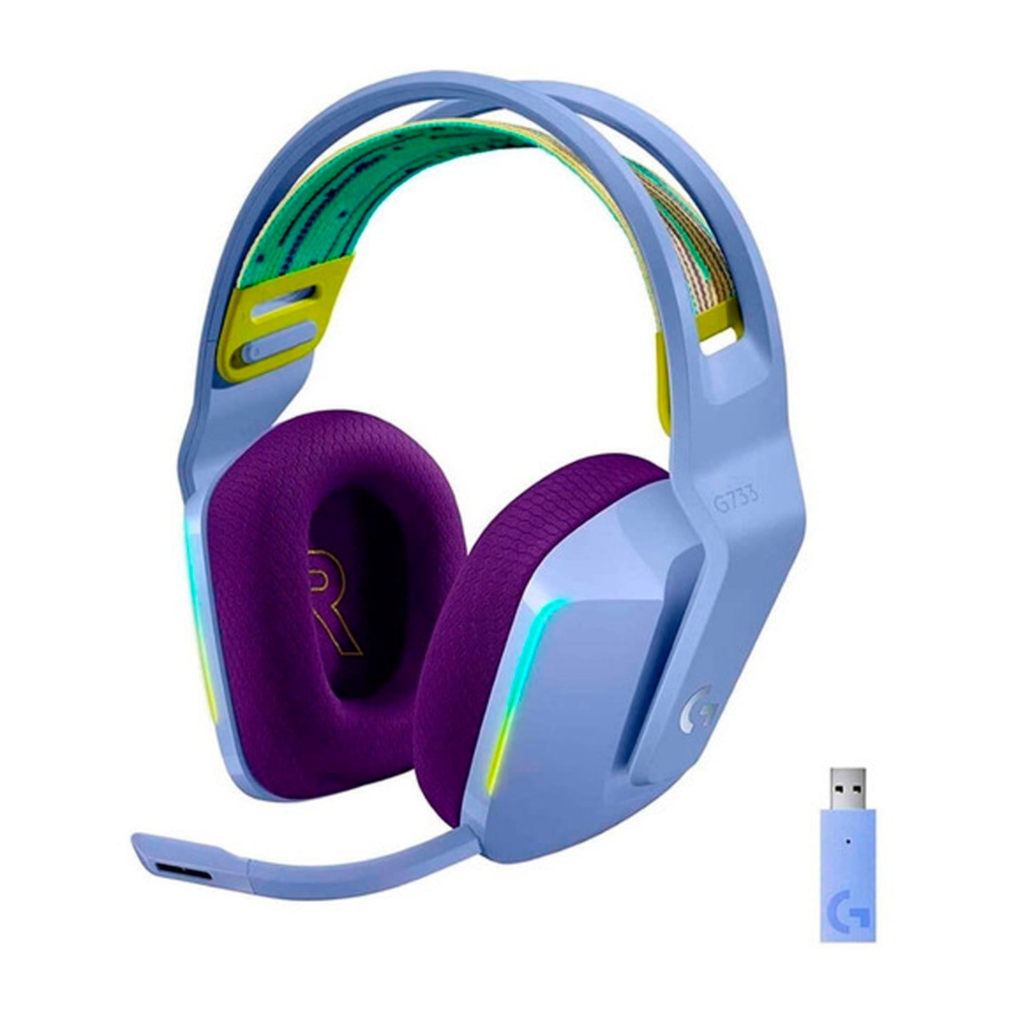 Audífonos Gamer Inalámbricos Logitech G Series G733 Lila Rgb