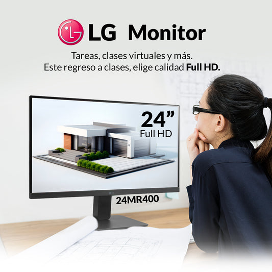 Monitor LG 24MR400-B 24 Ips Full HD 100mhz sin bordes