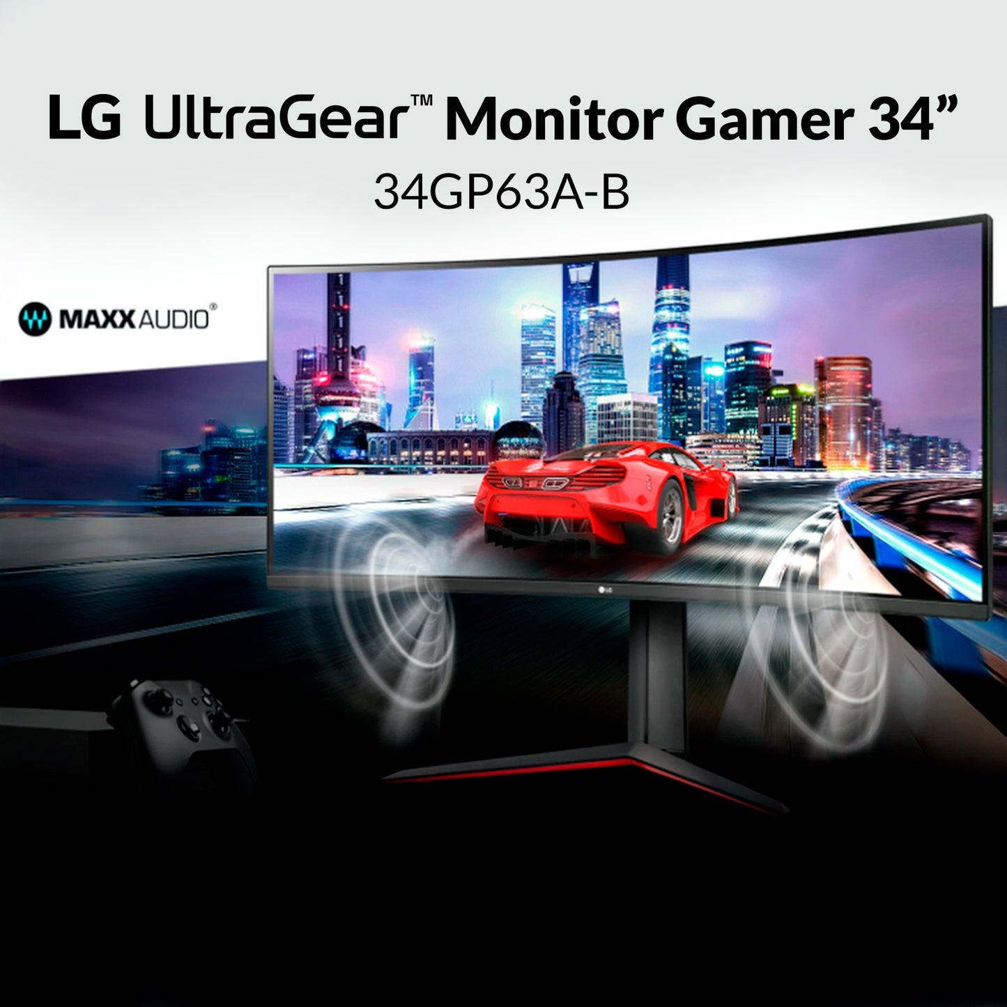 Monitor Gamer Curvo LG 34GP63A 34 AMD FreeSync QHD 160Hz 1ms