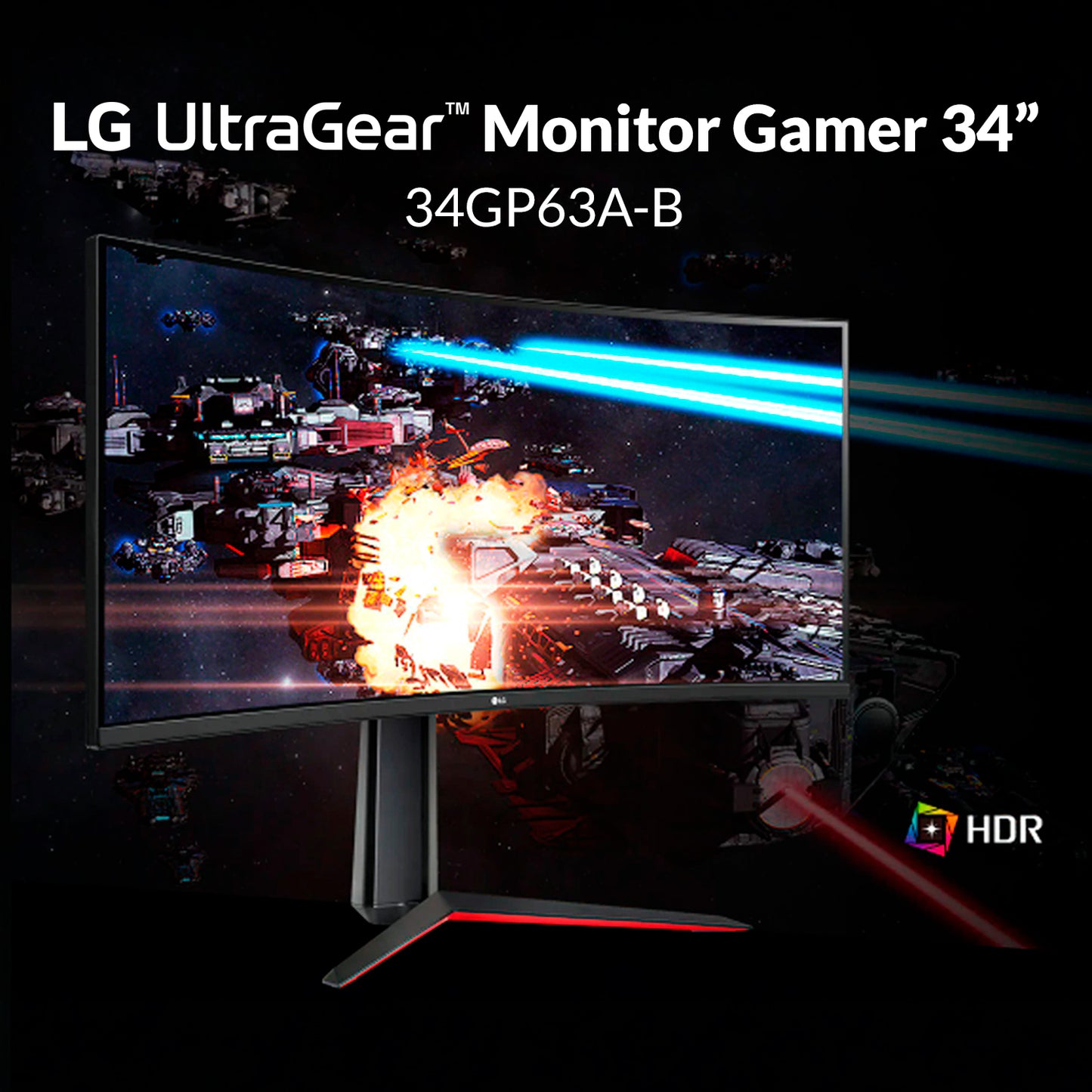 Monitor Gamer Curvo LG 34GP63A 34 AMD FreeSync QHD 160Hz 1ms
