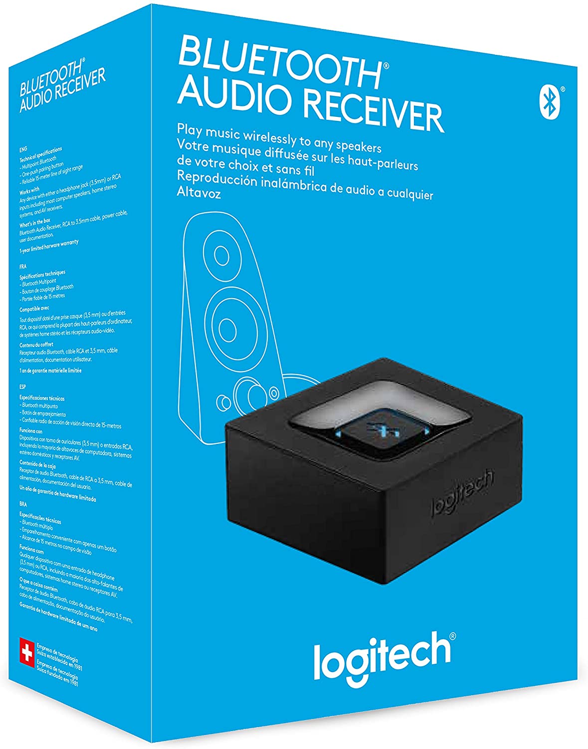 Adaptador Receptor Bluetooth Logitech Sonido Inalámbrico