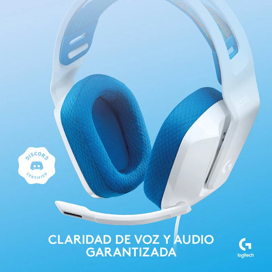 Diadema Gamer Logitech G335 3.5mm PC Xbox Play Switch Blanco