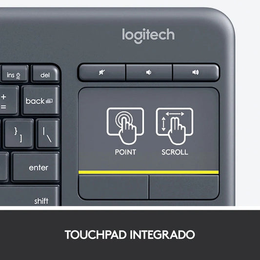 Logitech K400 Plus Teclado Inalambrico Touch Para Smart Tv