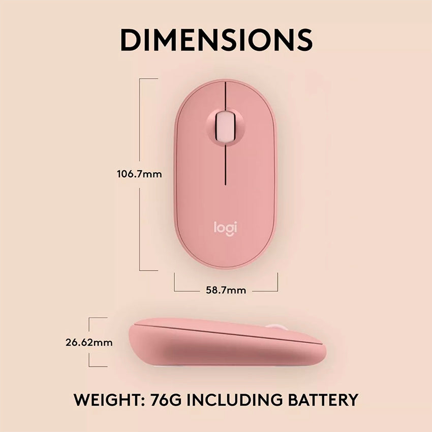 Logitech Pebble 2 M350s Bluetooth Multidispositivo Rosa