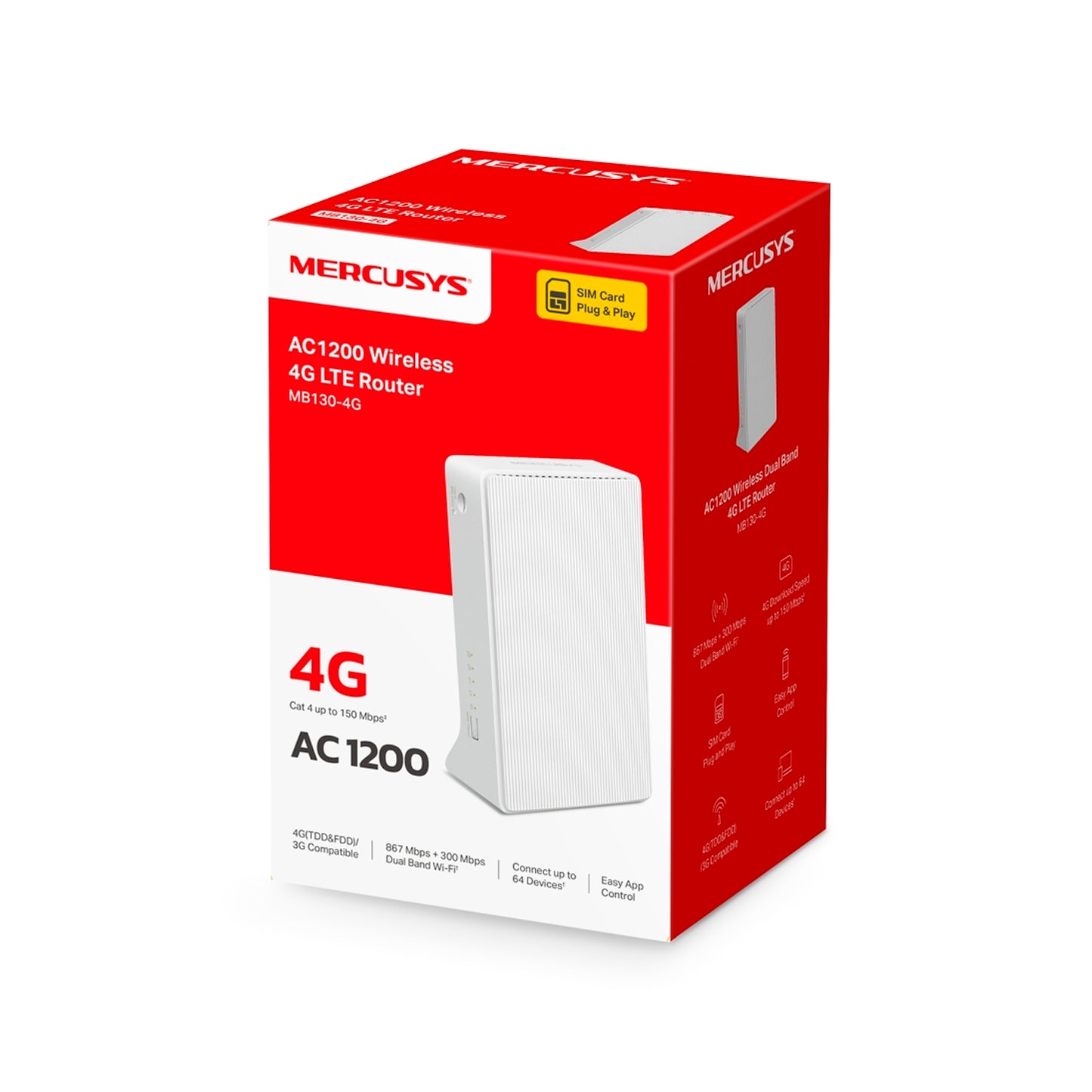 Router Mercusys MB130-4G Wifi AC1200 Doble Banda 4G LTE