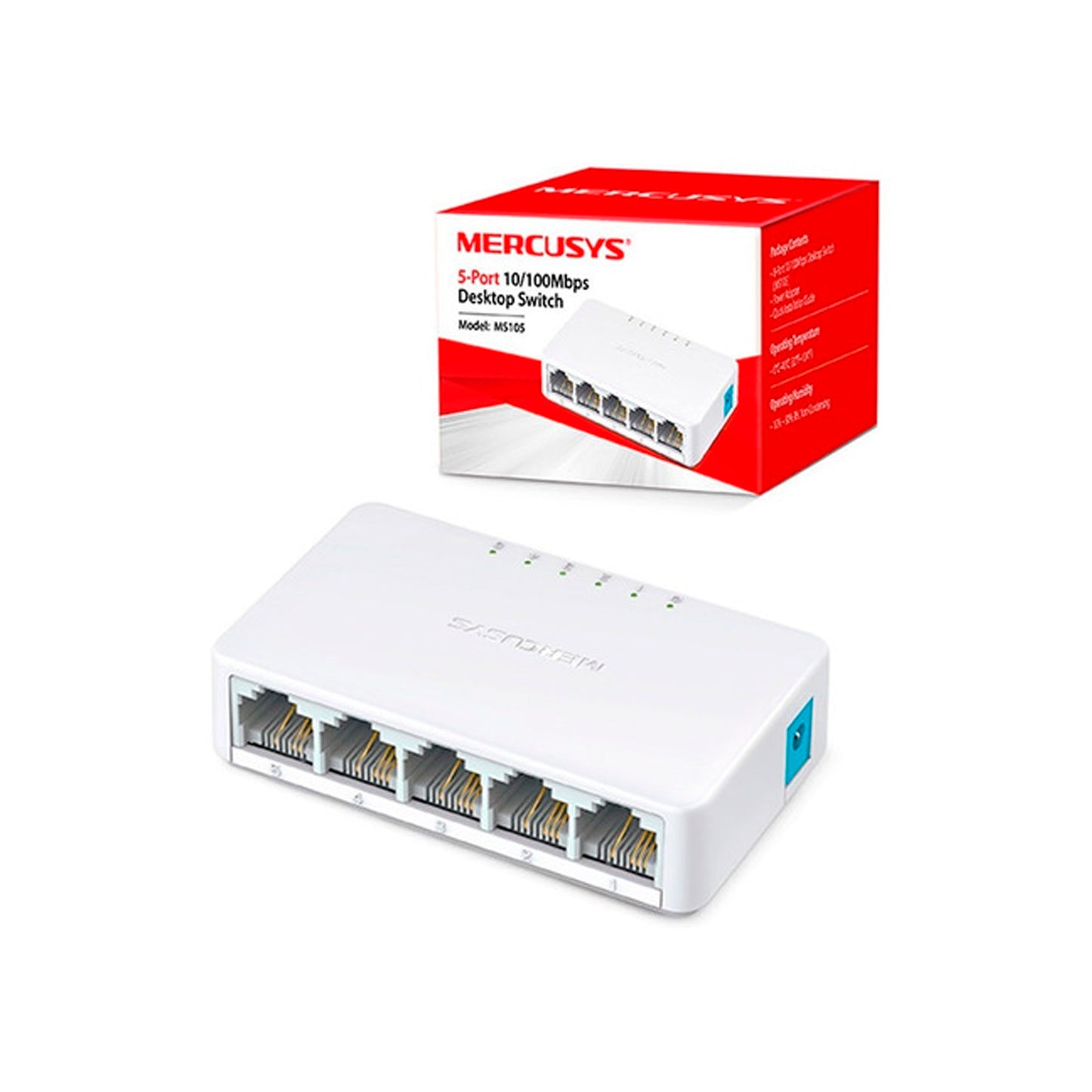 Switch De Escritorio 5 Puertos 10/100mbps Ms105 Mercusys