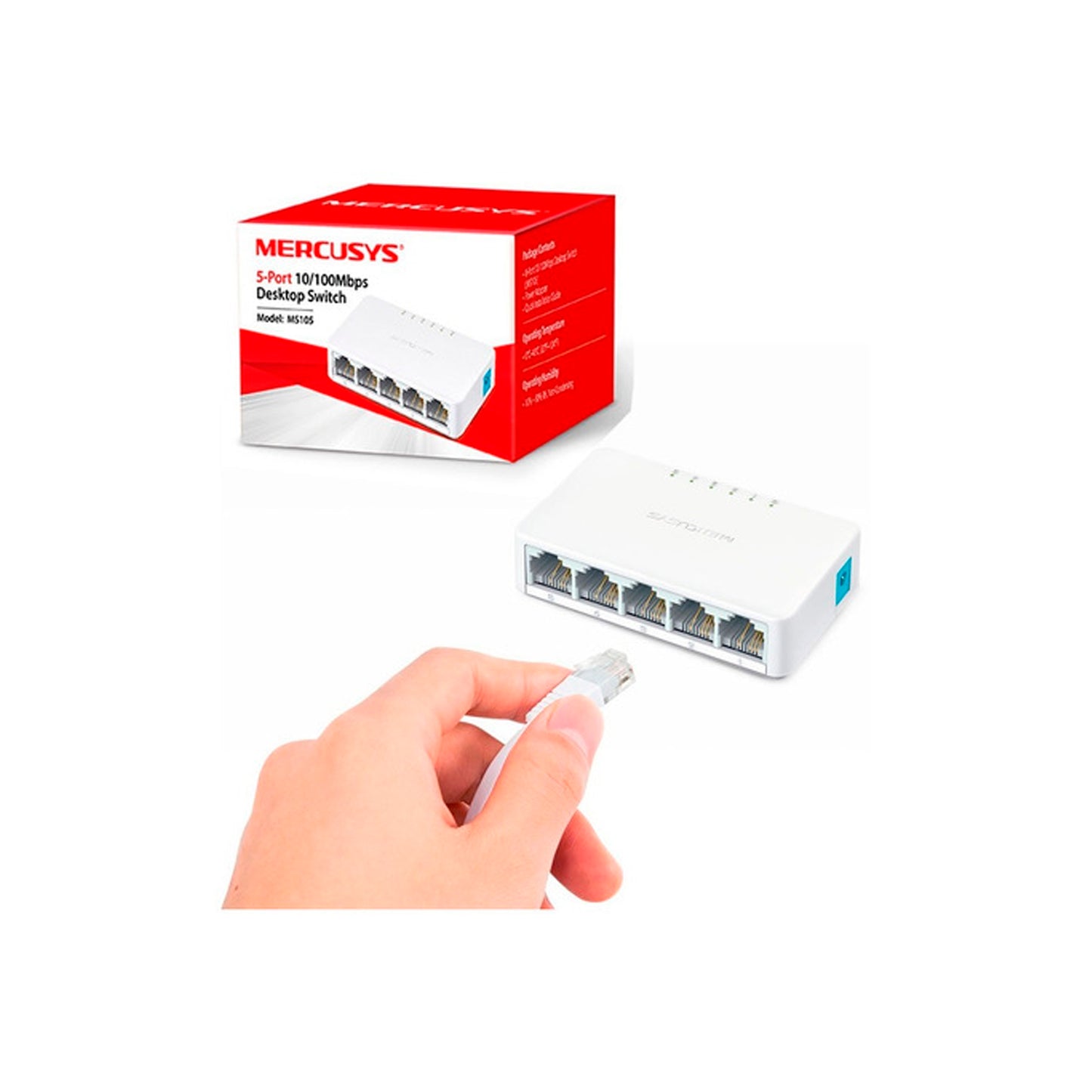 Switch De Escritorio 5 Puertos 10/100mbps Ms105 Mercusys