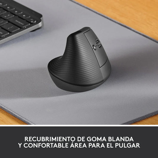 Mouse Vertical Inalámbrico Logitech Serie Ergo Lift Grafito