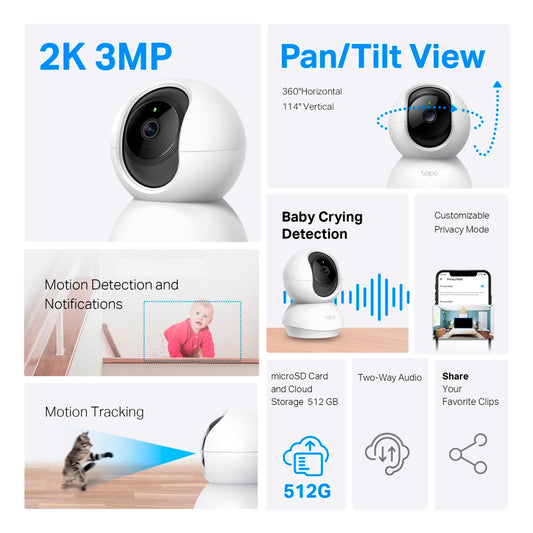 Camara De Seguridad Tp-link Tapo C210 Wifi 2k x 5 Unidades