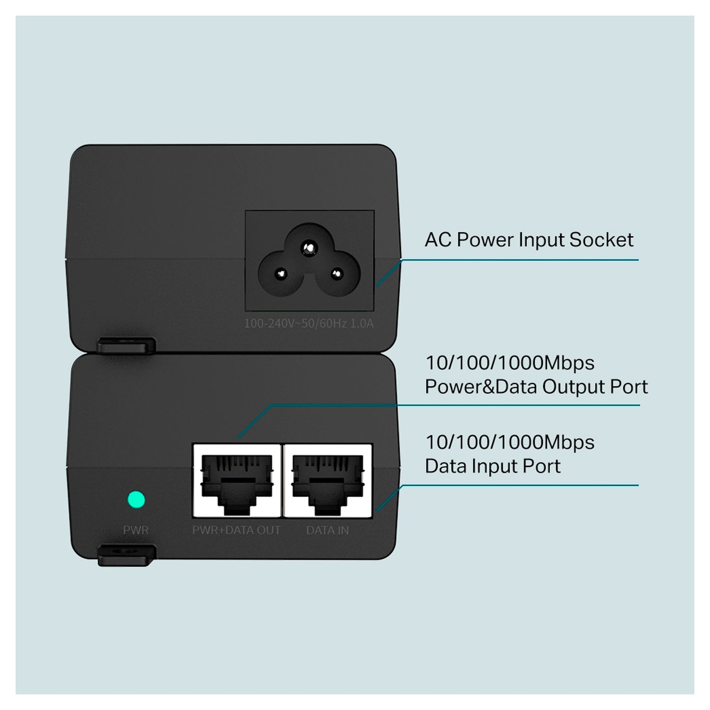 Adaptador de inyector PoE TP-Link TL-PoE160s
