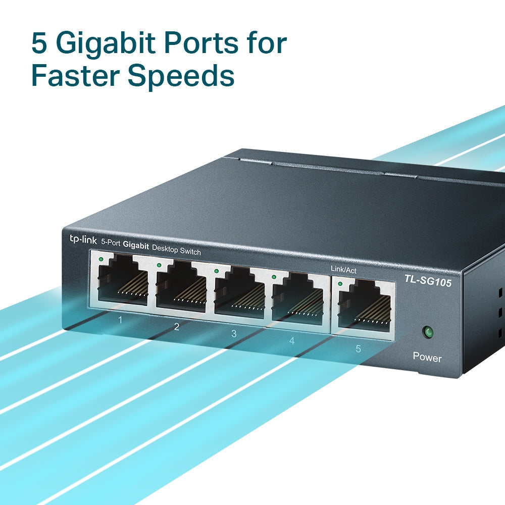 Switch Tp-link Tl-sg105 10/100/1000 Mbps 5 Puertos