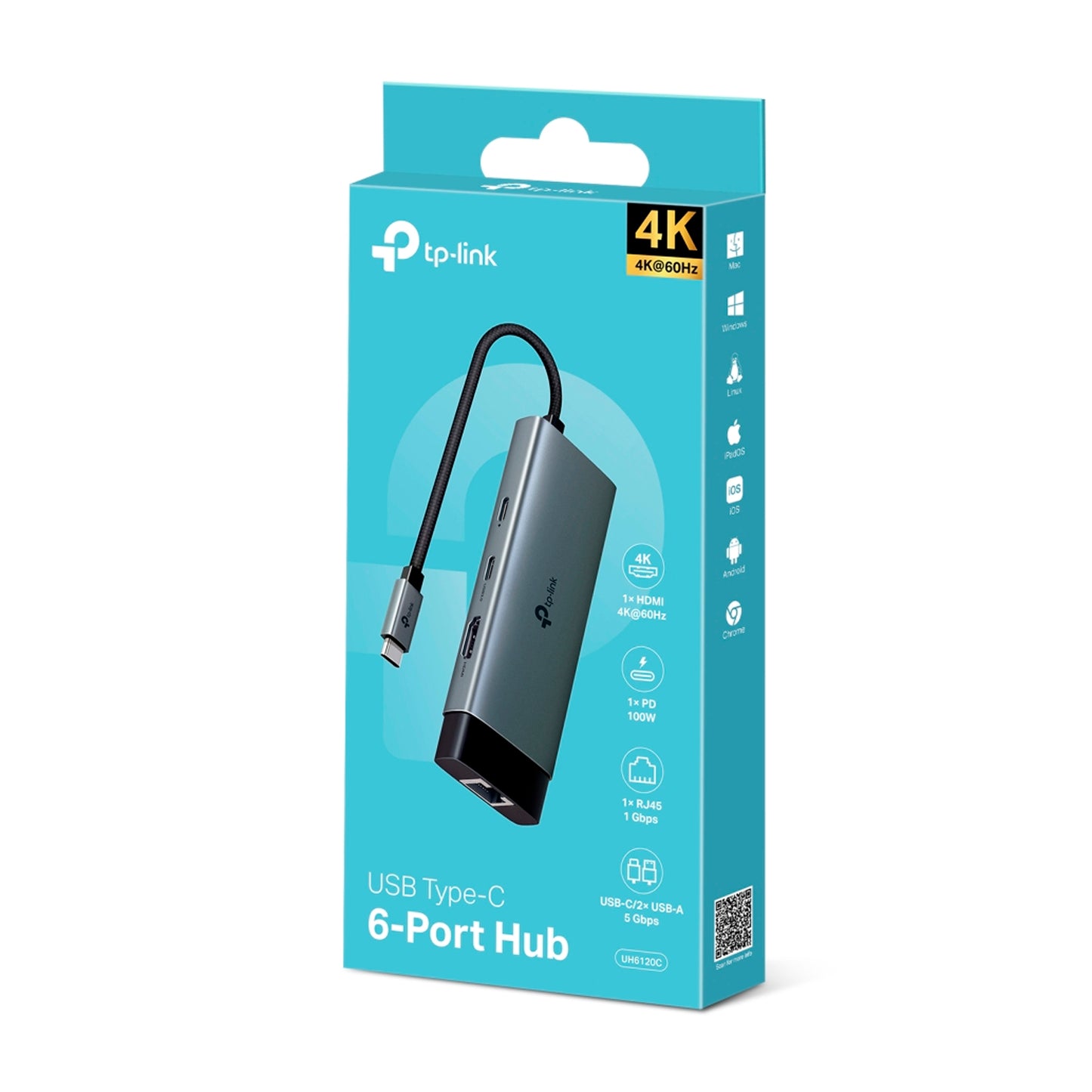 Adaptador Hub UH6120C TP-LINK USB Tipo-C 6 en 1