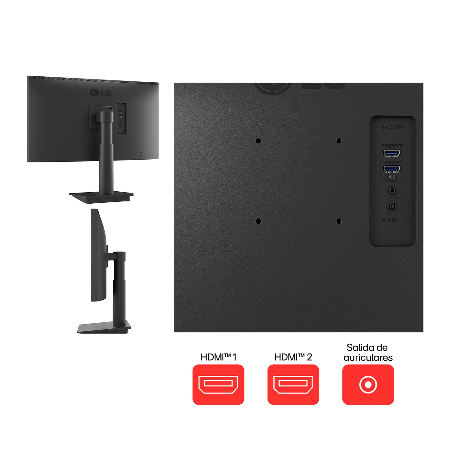 Monitor LG 25MS550 FHD 24,5 100Hz altavoces altura ajustable
