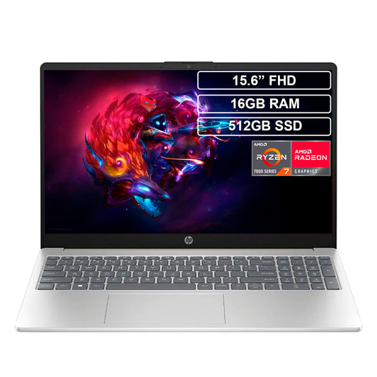 Portátil HP 15-fc0012la Ryzen 7 7730U 16GB 512GB FHD 15.6