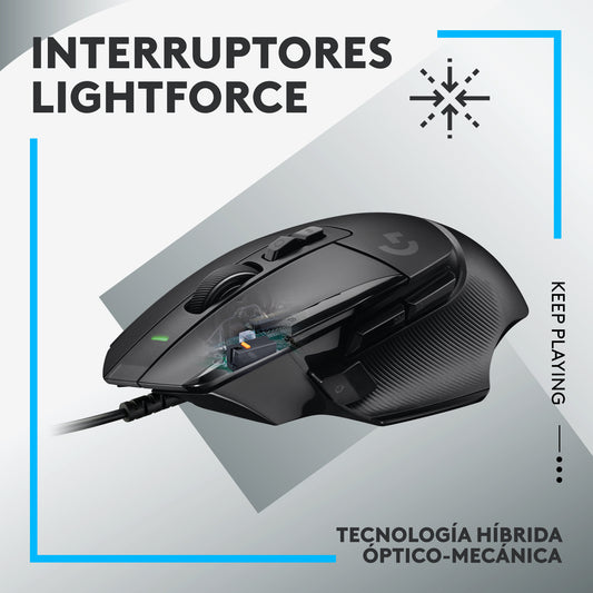Mouse Gaming Logitech G502 X LIGHTFORCE HERO 25K Negro