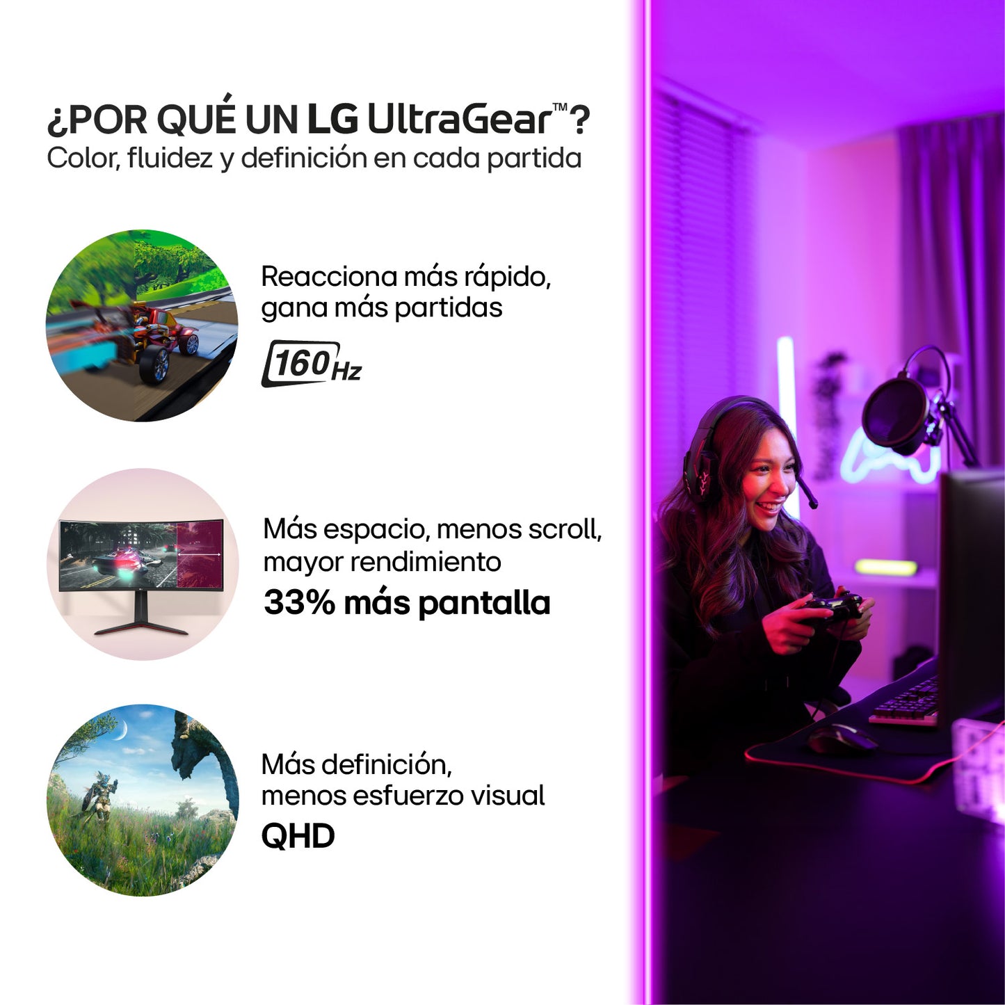 Monitor Gamer Curvo LG 34GP63A 34 AMD FreeSync QHD 160Hz 1ms