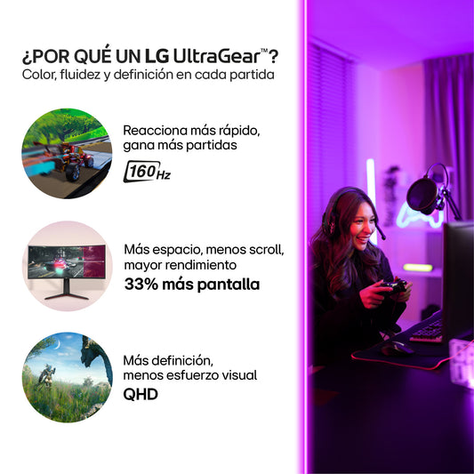 Monitor Gamer Curvo LG 34GP63A 34 AMD FreeSync QHD 160Hz 1ms