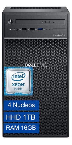 Servidor Dell Poweredge T40 Xeon E-2224g 3,5ghz 16gb 1tb Dvd