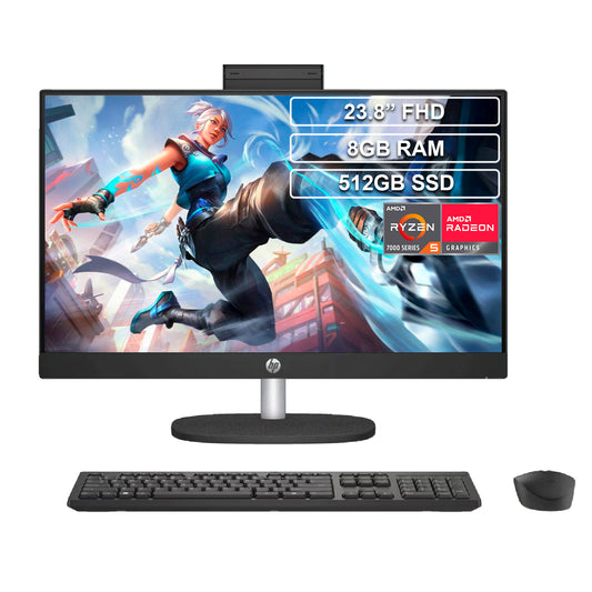 Todo en uno AIO HP 24-cr0007la Ryzen 5 7520U 8GB 512GB FHD