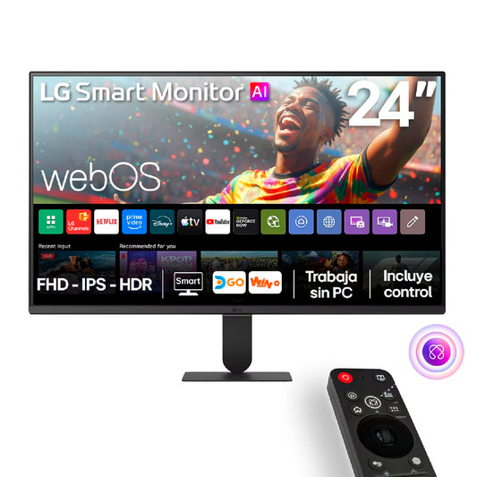 Monitor LG 24U511SB-B 24" Full HD IPS HDR 120Hz Smart AI