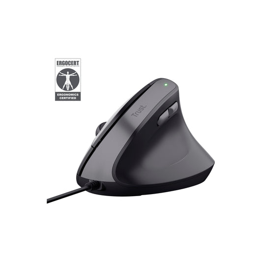 Mouse Trust Bayo II Alámbrico Ergonómico - Negro