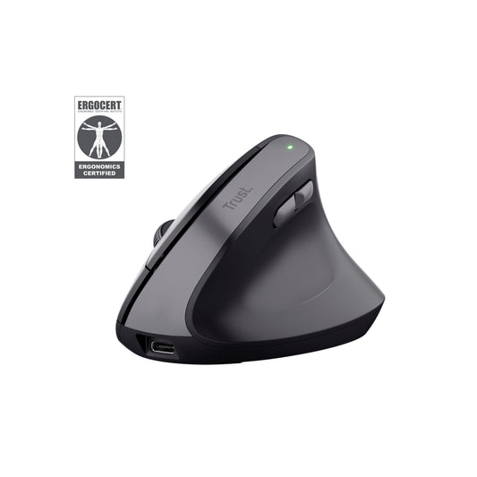 Mouse Trust Bayo II Ergonómico Inalámbrico - Negro